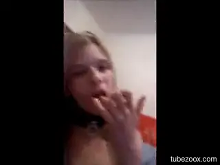Blonde cam girl plays kinky with her dog's dick