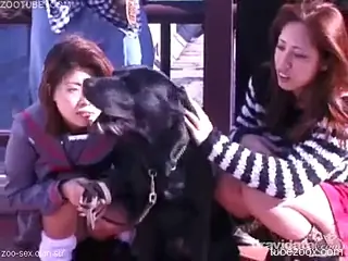Japanese schoolgirls come together to fuck animals