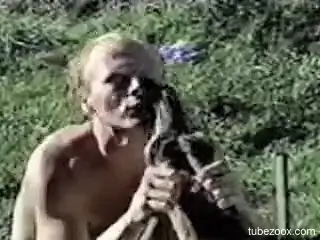 Nude females in a spicy outdoor scene of rough zoo sex