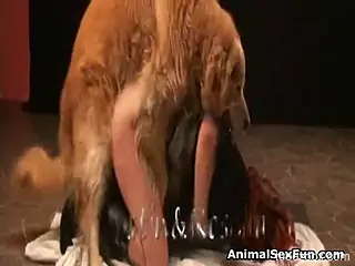 Blond-haired fails to fuck a dog and then drinks piss