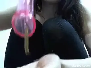Hot girl is about to use worms to help herself