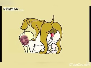 Dirty cartoon of bestiality passionate fuck
