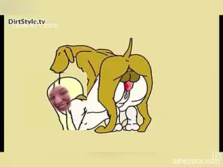 Dirty cartoon of bestiality passionate fuck