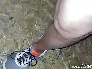 Horny male allows calf to lick his penis in crazy modes