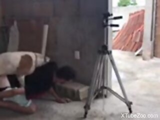 Clothed guy gets his ass fucked by the dog in amateur scenes
