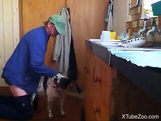 Old man fulfills his sexual needs by fucking the dog