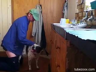 Old man fulfills his sexual needs by fucking the dog