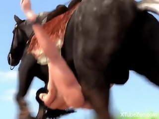 Anime whore gets brutally fucked by the horse and soaked in sperm